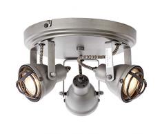 Brilliant Bente LED Spotrondell 3 flg Deckenstrahler schwenkbar burned steel Industrial Look 1140 Lumen, 3x GU10 5W LED-Reflektorlampen inklusive