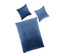 Bierbaum Bettwäsche 6818, Mako-Satin, Made in Germany, indigo 34, 135x200 + 80x80 cm