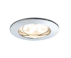Paulmann 92758 Einbauleuchte LED Coin Einbaustrahler klar Einbaulicht rund Einbaulampe 6,8W Deckenspot Chrom IP44 spritzwassergeschützt Außenwandeinbauleuchte, Verschiedene Materialien, 6.8 W, Silber