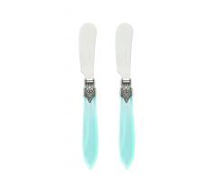 Murano Buttermesser, 2,5 mm, 2 Stück türkis