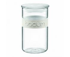 Bodum PRESSO Vorratsglas (Luftdichter Silikonverschluss, Mikrowellen/Spülmaschinengeeignet, 1,0 liters) cremefarben