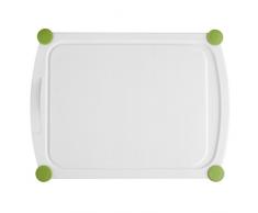 Emsa 514452 Schneidebrett, Saftrille, Kunststoff, 30 x 22 cm, Weiß/Grün, Perfect Cut