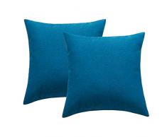 Unbekannt 4. Emotion Outdoor wasserdichte Überwurf-Kissenbezüge für Couch Sofa Polyester Baumwolle Home Dekoration, 2 Stück, 45,7 x 45,7 cm 18 x 18 dunkelblau