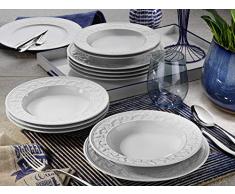 Mitterteich SV12Y400 Tafelservice Silvia, 12-teilig, Porzellangeschirr, Porzellan, Weiß