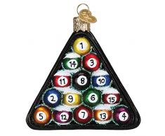 Old World Weihnachten Glas mundgeblasen Ornament mit S-Haken und Geschenk-Box, Sports Collection Billiard Balls