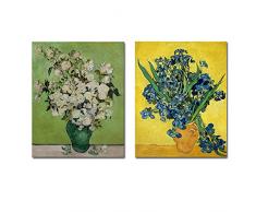 Wieco Art Irises in a Vase Floral Giclee Canvas Prints of Classic Van Gogh Oil Paintings Artwork Modern Canvas Wall Art by Wieco Art