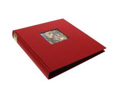 Goldbuch Fotoalbum mit Fensterausschnitt, Bella Vista, 30 x 31 cm, 60 schwarze Seiten mit Pergamin-Trennblättern, Leinen, Rot, 27984