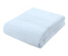fleuresse Frottier 2828 großes Badetuch, mit Streifenbordüre und Kordelaufhänger, Ökotex Standard 100, Gewicht 550 gr. pro m², 90 x 200 cm, hellblau