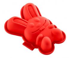 Lékué Backform Mini-Hase 2er-Set, Silikon, schwarz, 15x15x8 cm