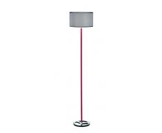 Trio Leuchten Stehleuchte Stratos in chrom, Stoffschirm schwarz / rot 403400106