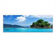 Panoramabild auf Leinwand und Keilrahmen 150x50cm Thailand Meer Wolkenhimmel Natur