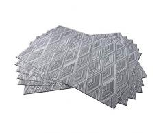Bright Dream Platzdeckchen waschbar, leicht zu reinigen, PVC Tischset für Küche und Tisch, hitzebeständig, gewebtes Vinyl Maya Grey