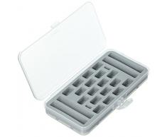 Clover Aufbewahrungsbox Für Occhischiffchen mit Spule/ VE3 Kurzwaren, Kunststoff, Grau, 21 x 11 x 3.2 cm