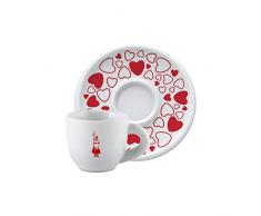 Bialetti Y0TZ100 Cappuccinotasse, Weiß und Rot