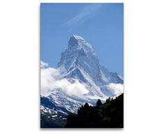 Premium Textil-Leinwand 80 x 120 cm Hoch-Format Wolkenstimmung am Matterhorn - Zermatt | Wandbild, HD-Bild auf Keilrahmen, Fertigbild auf hochwertigem Vlies, Leinwanddruck von Susan Michel