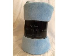 Ultra Weich Cozy Plush Fleece Warm Solid Colors Reisen Überwurf Decke 127 x 152,4 cm (127 cm x 152 cm), Polyester-Mischgewebe, hellblau, 50 X 60 (127 Cm X 152 Cm)