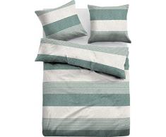 TOM TAILOR 0849790 Melange-Flanell Bettwäsche Garnitur mit Kopfkissenbezug (Baumwolle (60% recycelt)) 1x 155x200 cm + 1x 80x80 cm, minz