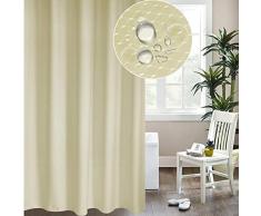 XIYUNTE Duschvorhang 180x180 cm Dicker Duschvorhang für Badezimmer, Polyester-Waffelstoff, wasserdicht und schimmelresistent, waschbar, Badezimmer-Vorhang mit 12 Haken