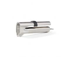 Rösle Knoblauchpresse, Edelstahl 18/10, 18 cm, Klappbares Sieb, für frischen Ingwer und Knoblauch (Ungeschält, geschält), Profiqualität, spülmaschinengeeignet