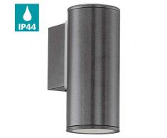 EGLO LED Außen-Wandlampe Riga, 1 flammige Außenleuchte, Wandleuchte aus verzinktem Stahl, Farbe: Anthrazit, IP44