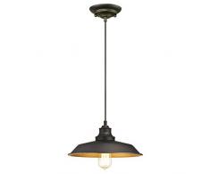 Westinghouse Lighting Einflammige Pendelleuchte, Ausführung geölte Bronze mit Akzenten, Glas, 1 W, 30 x 30 x 145 cm