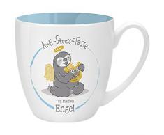 Gruss & Co 45515 Anti-Stress Tasse für meinen Engel, 45 cl, Geschenk, New Bone China, Blau, 9.5 cm