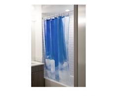 Kikkerland SH33 Duschvorhang Motiv blauer Himmel mit Wolken - Vorhang für Dusche und Badewanne