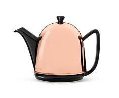 Bredemeijer Teekanne Manto 1,0L, schwarz, Kupfer-Mantel, Edelstahl, Kupferfarben, 13.8 x 23.7 x 17.3 cm