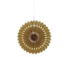 Unique Party Supplies Seidenpapier-Fächer, rund, Dekoration, 40 cm, Papier, Gold, 40,6 cm