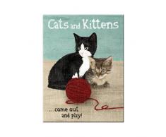 Nostalgic-Art 14242 Animal Club - Cats and Kittens, Magnet 8x6 cm