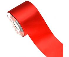 Star Hochwertiges Satinband, 75 mm Breite, 22-Meter-Spule, Polyester, für Blumenarrangements, Hochzeitsstrauß und Bastelarbeiten, kein Verblassen, gewebtes Band, Polyester, rot, 75mm x 22 Meter