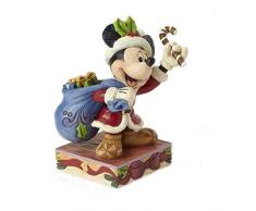 ENESCO Disney Tradition by Jim Shore Mickey Weihnachtsmann auf Schlitten, PVC, Mehrfarbig, 12 x 13 x 15 cm