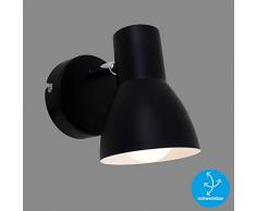 Briloner Leuchten Wandleuchte, Wandspot, Strahler dreh-und schwenkbar, 1x E14, max. 25 Watt, Retro,Schwarz, 80x130mm (DxA)