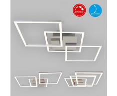 Briloner Leuchten LED Deckenleuchte drehbar, Deckenlampe dimmbar, 36 Watt, 2.600 Lumen, 3.000 Kelvin, chrom-silberfarbig, W, 763x368x73mm (LxBxH)