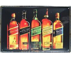 Johnnie Walker, Whisky Metall blechschild, Vintage Style Wandbild Ornament Kaffee & Bar Decor, Größe 20,3 x 30,5 cm