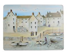 Creative Tops Cornish Harbour Tischsets mit Korkrückseite im 6-teiligen Set, 30 x 22,8 cm (12 x 9 Zoll)