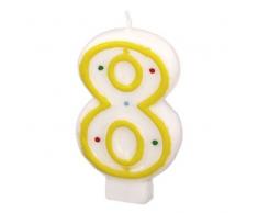 amscan 550283 Zahlenkerze 3, Weiß, Punkte farbig Sortiert