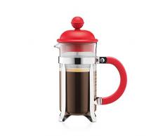 Bodum CAFFETTIERA Kaffeebereiter (French Press System, Permanent Edelstahlfilter, 0,35 liters) rot