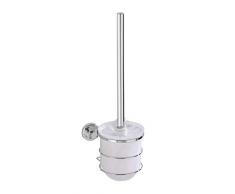 Wenko Power-Loc Wand WC-Garnitur Bovino, Toilettenbürste mit Bürstenhalter, WC Bürste ohne bohren für das Bad, rostfreier Edelstahl mit Kunststoffeinsatz in weiß, 12 x 38 x 12,5 cm