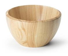 Continenta Salatschüssel aus Gummibaumholz, Holzschüssel, Holzschale, Obstschale, Größe: Ø 25 x 14,5 cm, aus Gummibaum