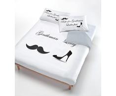 Digital cp-dig-2p Bettbezug, 100% Baumwolle, Doppelbett 708 LADY GENTLEMAN (250 x 200 cm + 2/52 x 82 cm) schwarz