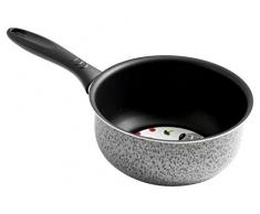 Home Salt Peper Kasserolle mit Griff, Antihaftbeschichtung, 16 cm, Aluminium, schwarz/grau