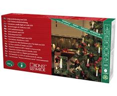 Konstsmide 2010-020 LED Baumkette mit Topbirnen / für Innen (IP20) / VDE geprüft / 230V Innen / teilbarer Stecker / 16 warm weiße Dioden / grünes Kabel