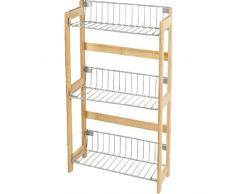 Küchenregal Gewürzregal Gewürzregal 33 x 42 x 13 cm 3 Etagen Bambus Metall