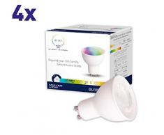 tint von Müller-Licht 4er-Set Smarte LED Lampen GU10, Reflektor, white-color (Weißtöne und farbiges Licht), dimmbar, jeweils 6W ersetzt >50W Lampe, Zigbee, funktionieren mit Alexa