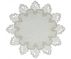 Plauener Spitze by Modespitze 3086M02_11_40 Tischdecke Nizza, Größe 40 cm, rund