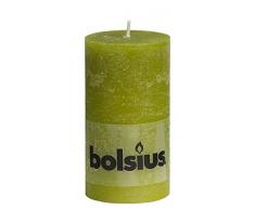 bolsius Stumpenkerze Rustik - gr¸n, 130 x 68 mm