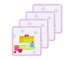 Kitchen Craft Time for Tea Untersetzer Kork, Laminiert, Bunt, Farbe