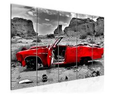 Bilder Auto Grand Canyon Wandbild 200 x 80 cm Vlies - Leinwand Bild XXL Format Wandbilder Wohnzimmer Wohnung Deko Kunstdrucke Rot 5 Teilig - MADE IN GERMANY - Fertig zum Aufhängen 602255a