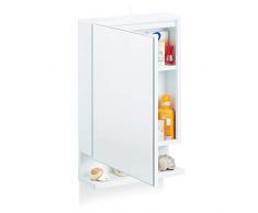 Relaxdays, weiß Badspiegelschrank, 1-türig, mit Steckdose, Badezimmerschrank, Wandschrank, H x B x T: 55 x 35 x 12 cm